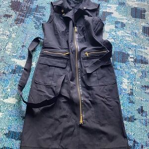 Lafayette 148 New York Black Garment with Gold Button